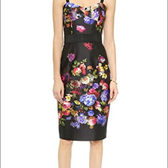 milly black floral dress